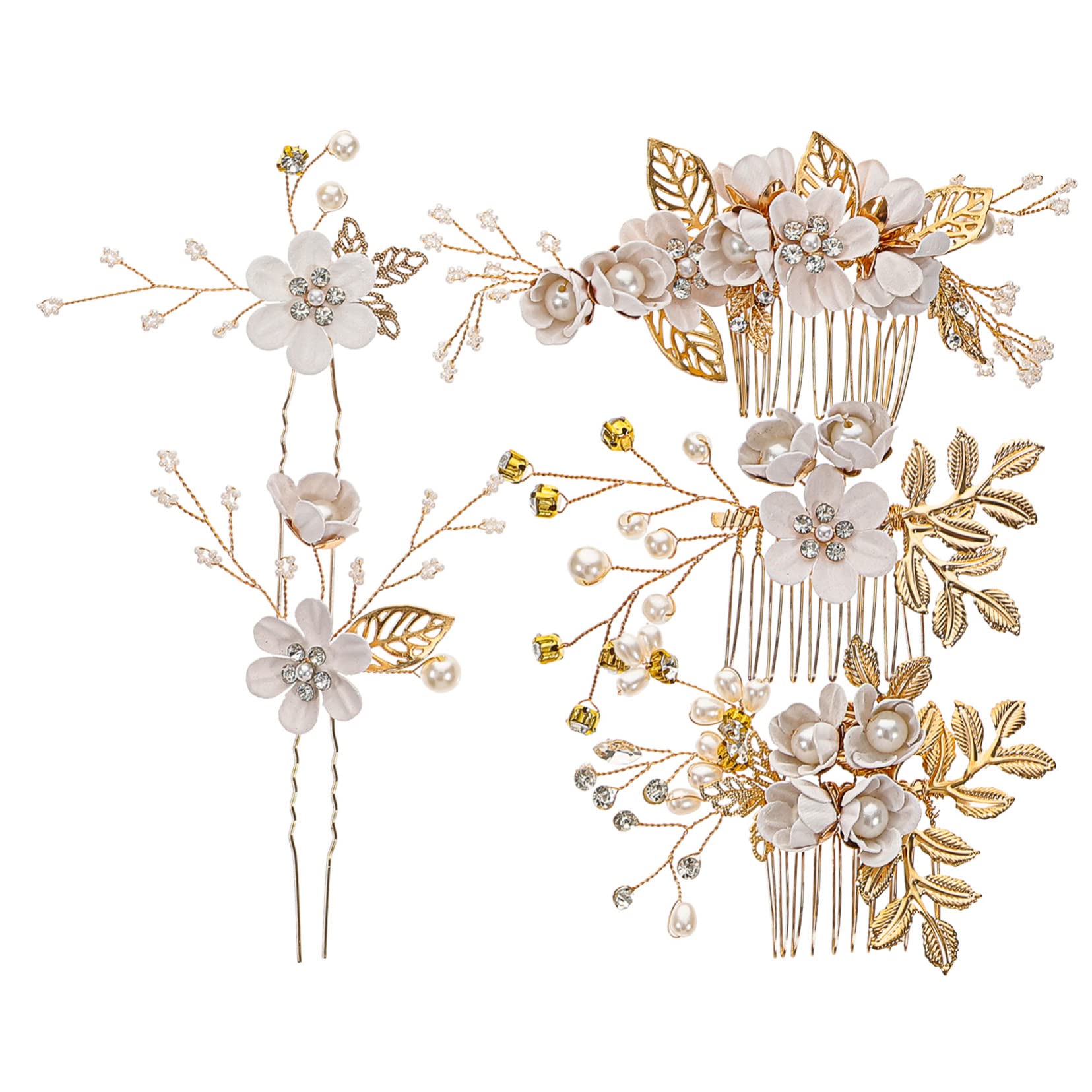 MAGICLULU 2 Sätze Kamm Haarschmuck für die Braut dekorative Haarspangen Haarnadel Haarklammer Tiara Kopfbedeckungen für Frauen Haarschmuck für die Hochzeit Handbuch schmücken Damen Legierung
