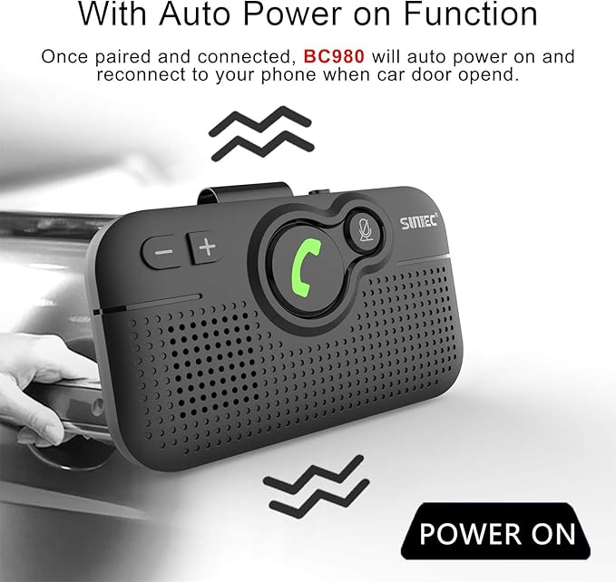 Parlante Bluetooth Manos Libres para Auto BC980P miniatura 3