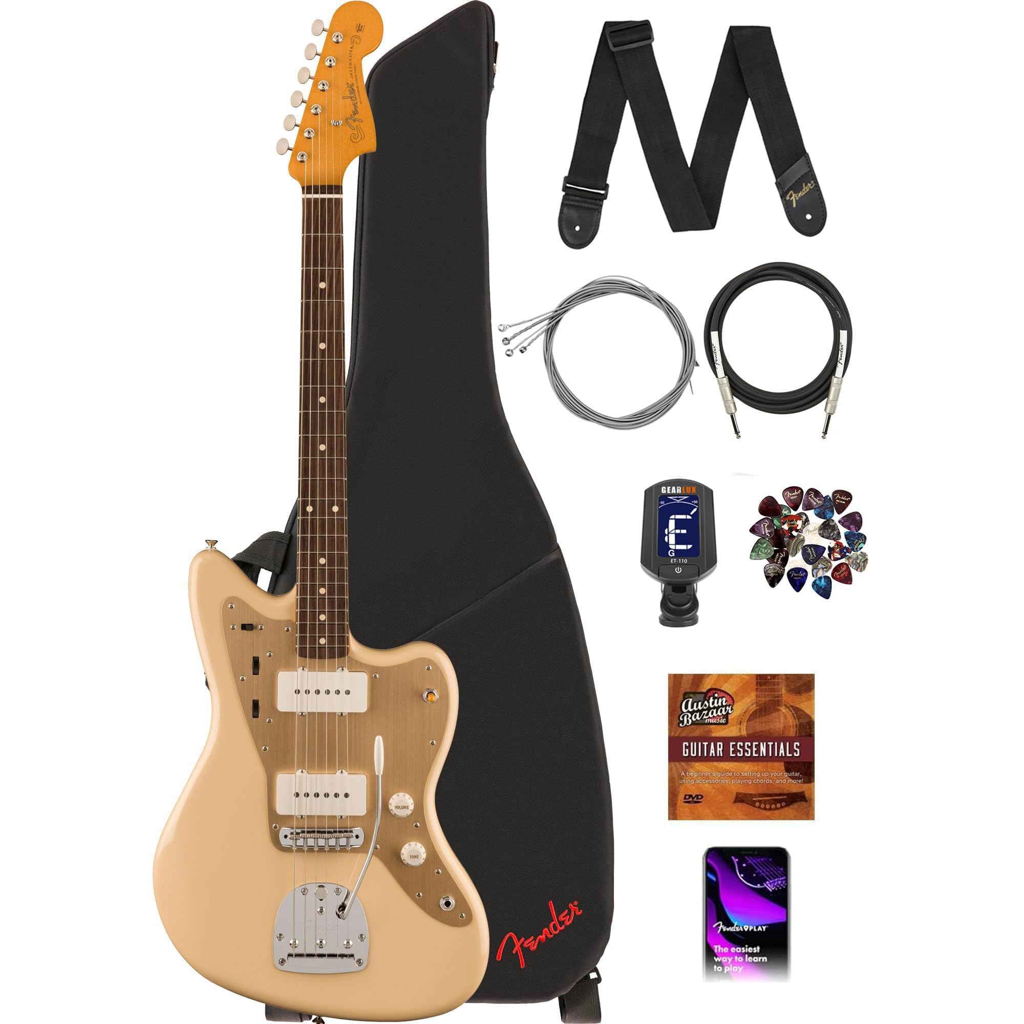 Amazon.com: Fender Vintera II '50s Jazzmaster - Desert Sand Bundle