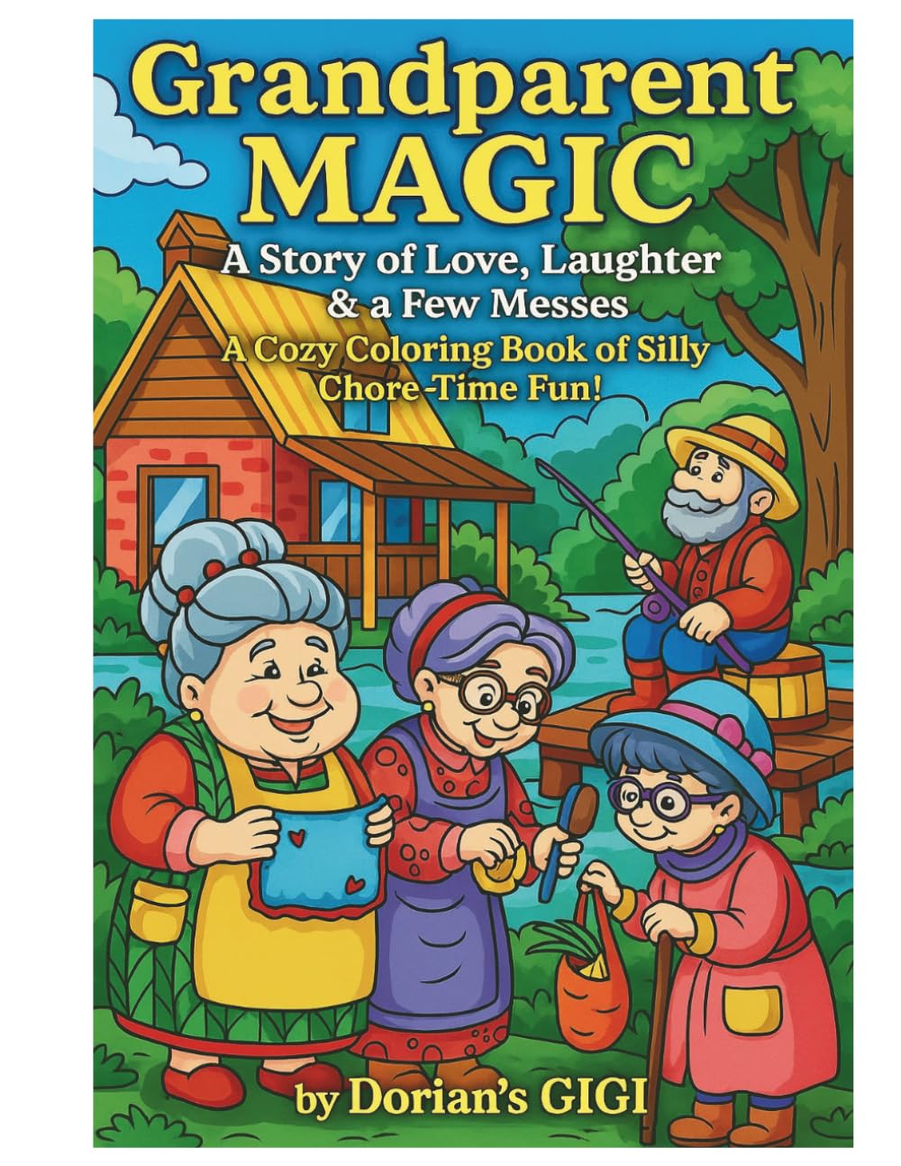 GRANDPARENT MAGIC,A STORY OF LOVE, LAUGHTER, & A FEW MESSES!: A COZY COLORING BOOK OF SILLY CHORE TIME FUN!