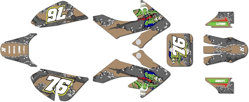 Graphics Kit for Honda CRF50 ALL YEARS Lunatic Series Tan 9 Mil - Easy Go - Dirt pit bike motorcycle stickers, dirtbike racing automotive decal motocross accessories no-plastics