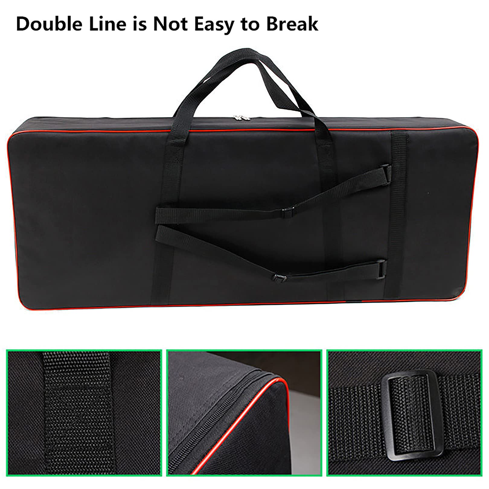 Vilihkc Funda para teclado de 61 teclas, portátil, duradera, impermeable, tela Oxford 600D con funda acolchada de algodón de 10 mm, bolsa de concierto de 40 x 16 x 6 pulgadas, Azul, Viajes