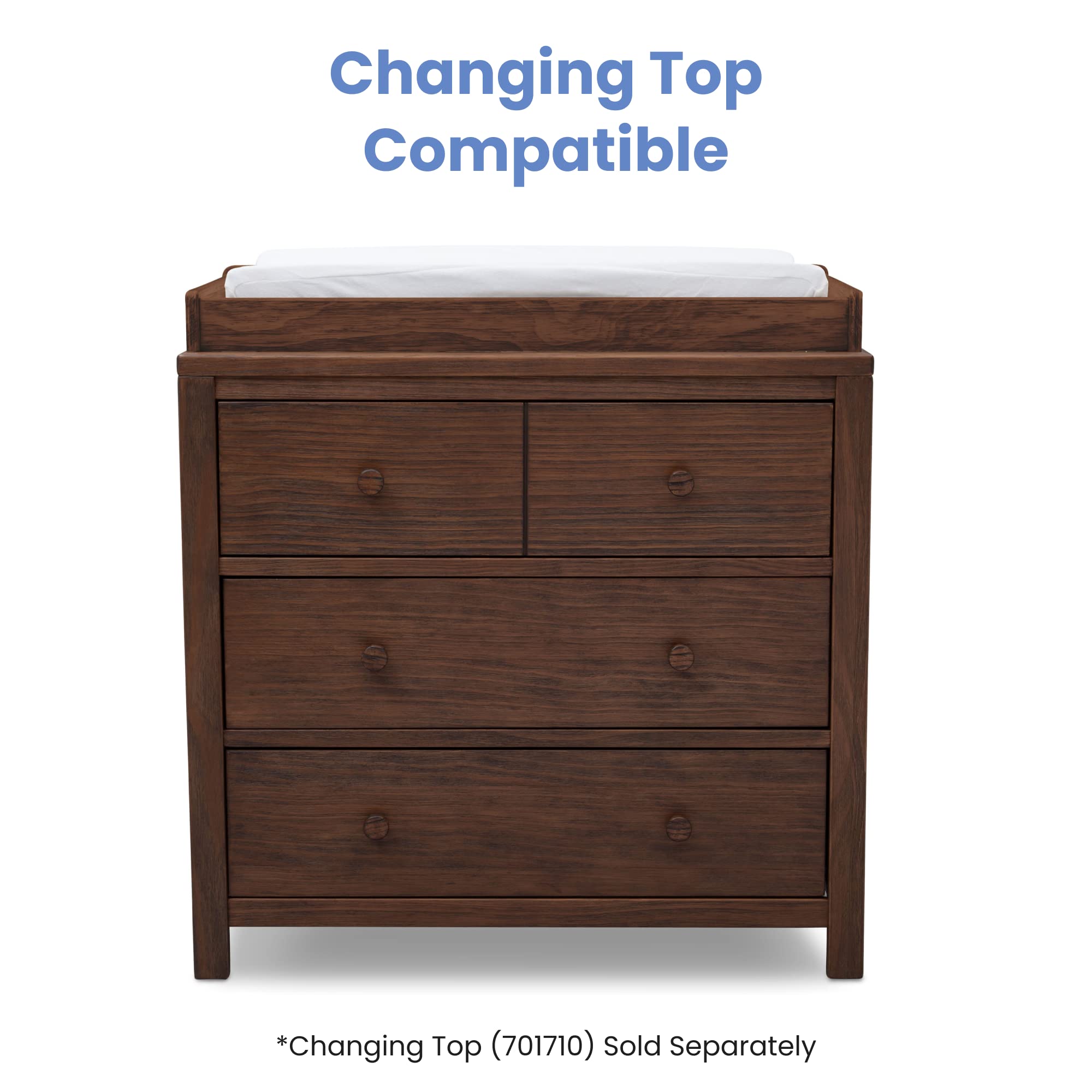 cambridge brown 3 drawer dresser Babyletto Sprout 3-Drawer Changer Dresser with Removable Changing Tray Natural Walnut