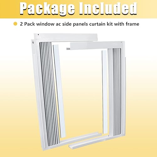 Miniatura 8 de Powrocket Panel lateral de CA para ventana con juego de marco, kit de repuesto de cortina de relleno de acordeón de aire acondicionado, se adapta a