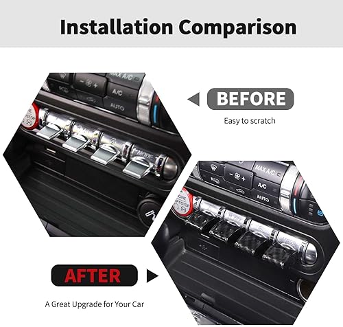 Miniatura 2 de RT-TCZ Interruptor de navegación de control de consola central de fibra de carbono, decoración de cubierta de interruptor de navegación, accesorios