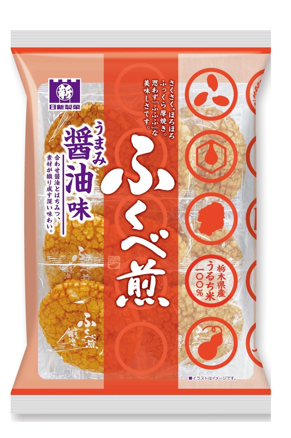 Amazon.co.jp: 日新製菓 醤油ふくべ煎 7枚×6袋 : 食品・飲料・お酒