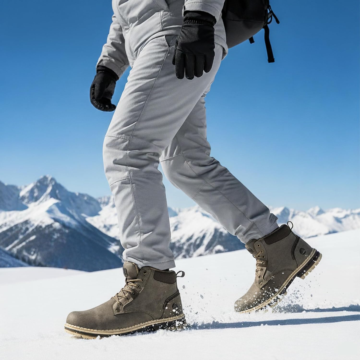 CC-Los Men's Winter Snow Boots with Sherpa Fleece Lining Waterproof Slip-Resistant Insulated Size 8-14 - Image 2