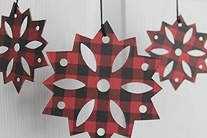11 Pack Christmas Ornaments with Checkered Pattern