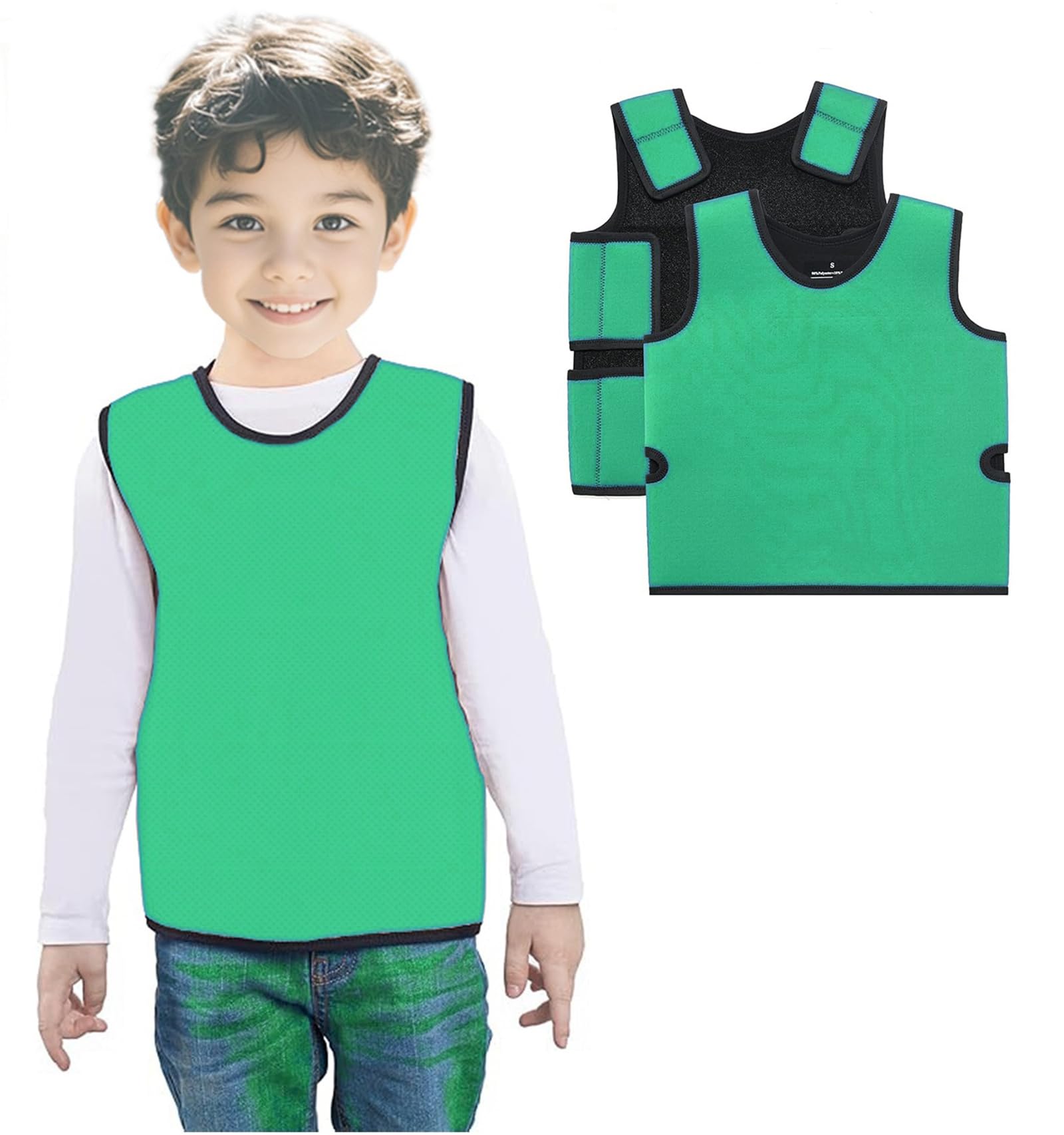 UIMEYIM Sensory Compression Vest for Kids-Autism Vest with Breathable and Close Fitting Design Green