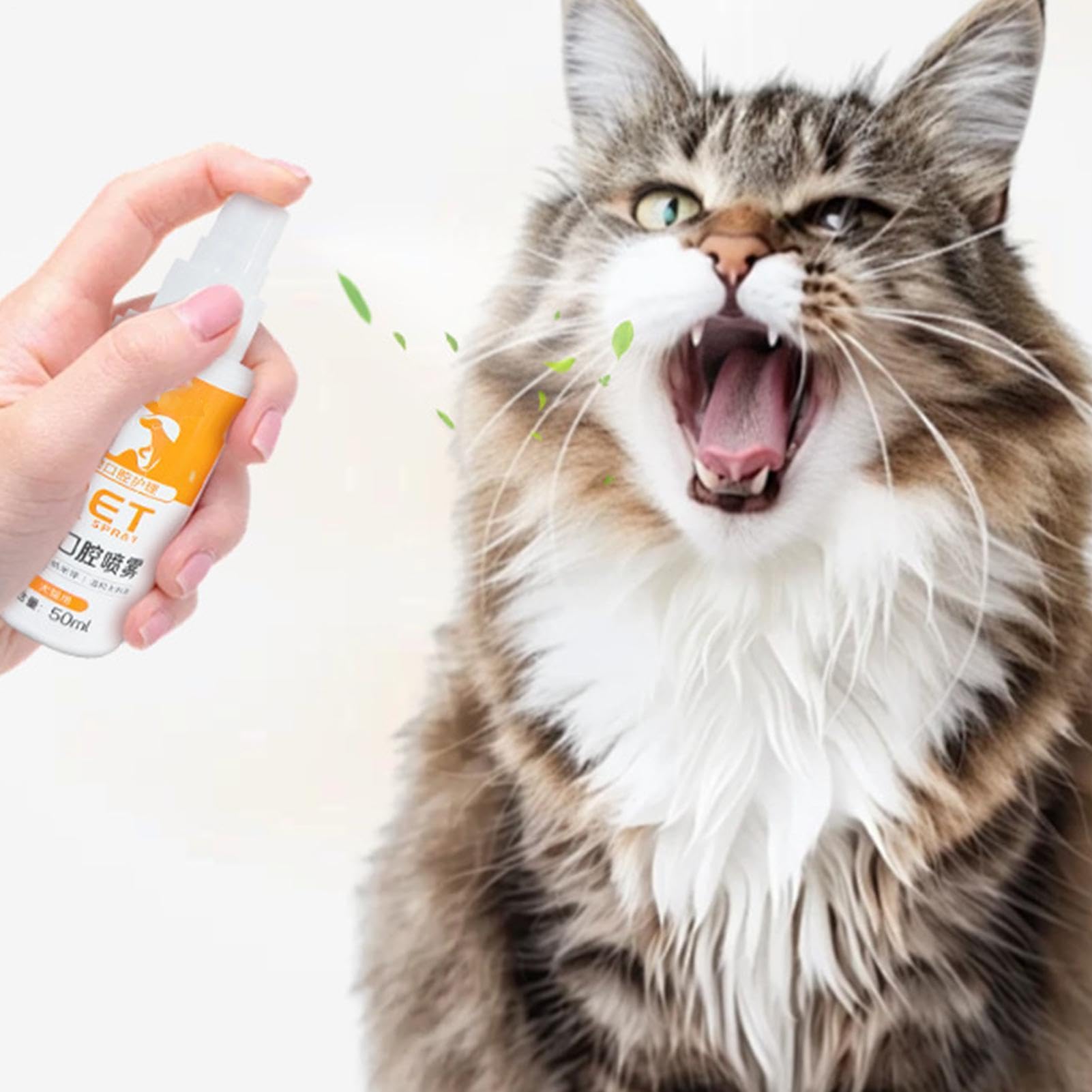 Spray odświeżający oddech dla | 50ml Spray do czyszczenia jamy ustnej zwierząt domowych - Środek do czyszczenia zębów | Codzienne Wsparcie Higieny w Jamie Ustnej i Zdrowia Dziąseł dla