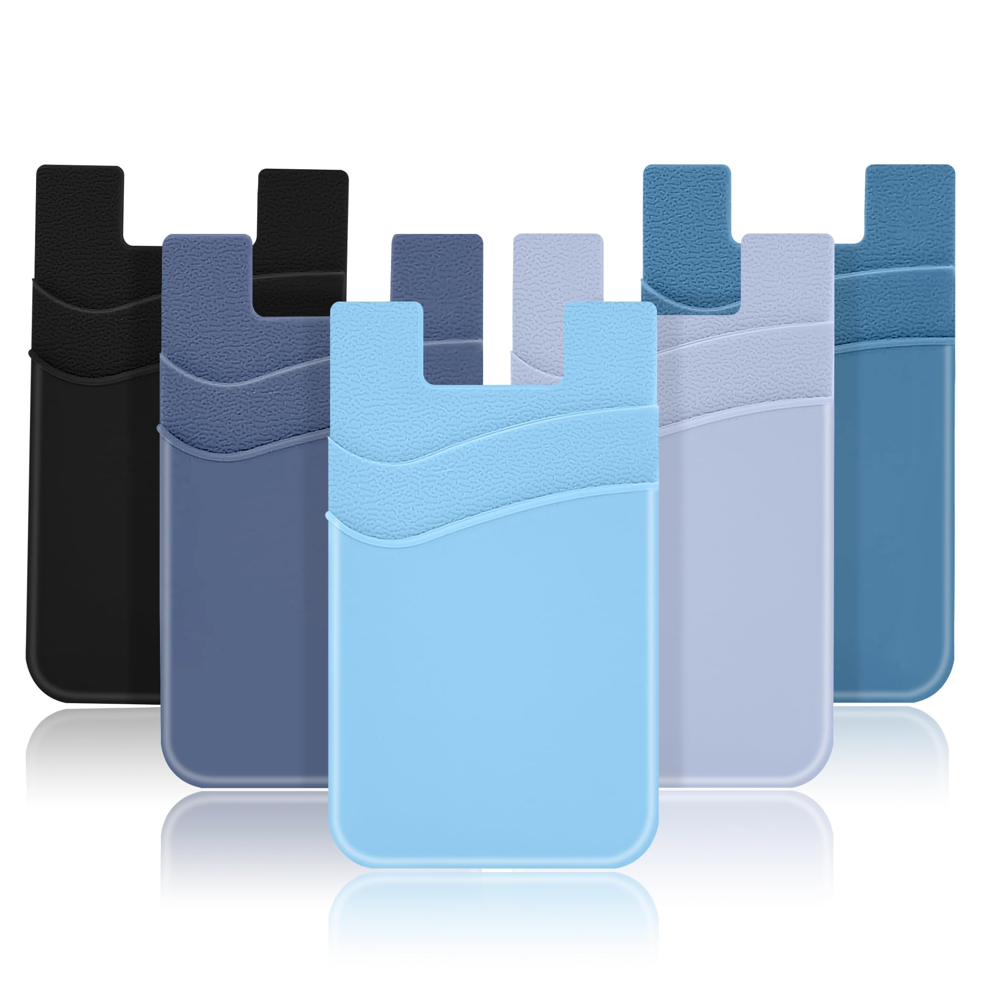 SHANSHUI Phone Card Holder Stick on, Cellphone Silicone Sticky Wallet Sleeve Pocket Business ID Credit Card Comptible for iPhone, Android & Most Smartphones - 5 Pack-image-12