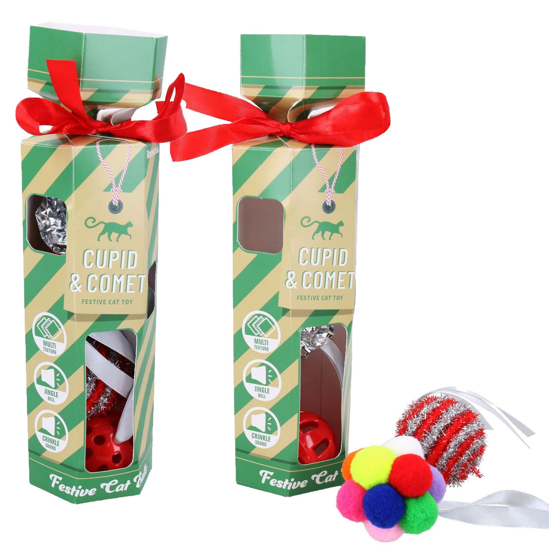 AB Tools 2pk Kitten Cat Christmas Cracker Gift Each Cracker Contains 4 Different Textured Balls
