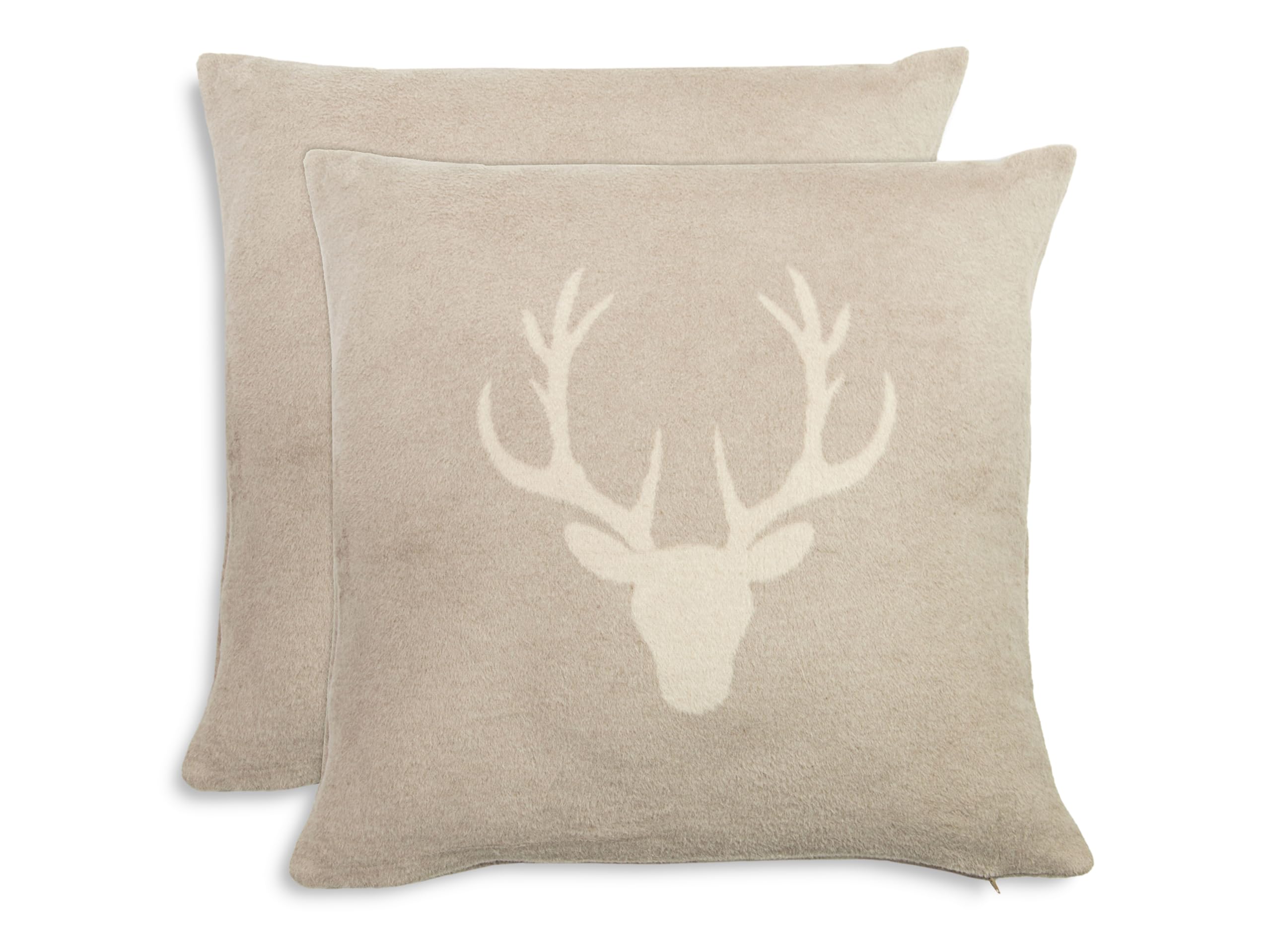 Taies d'oreiller cerf ZOLLNER anti-plis en coton doux pour coussin fatigué