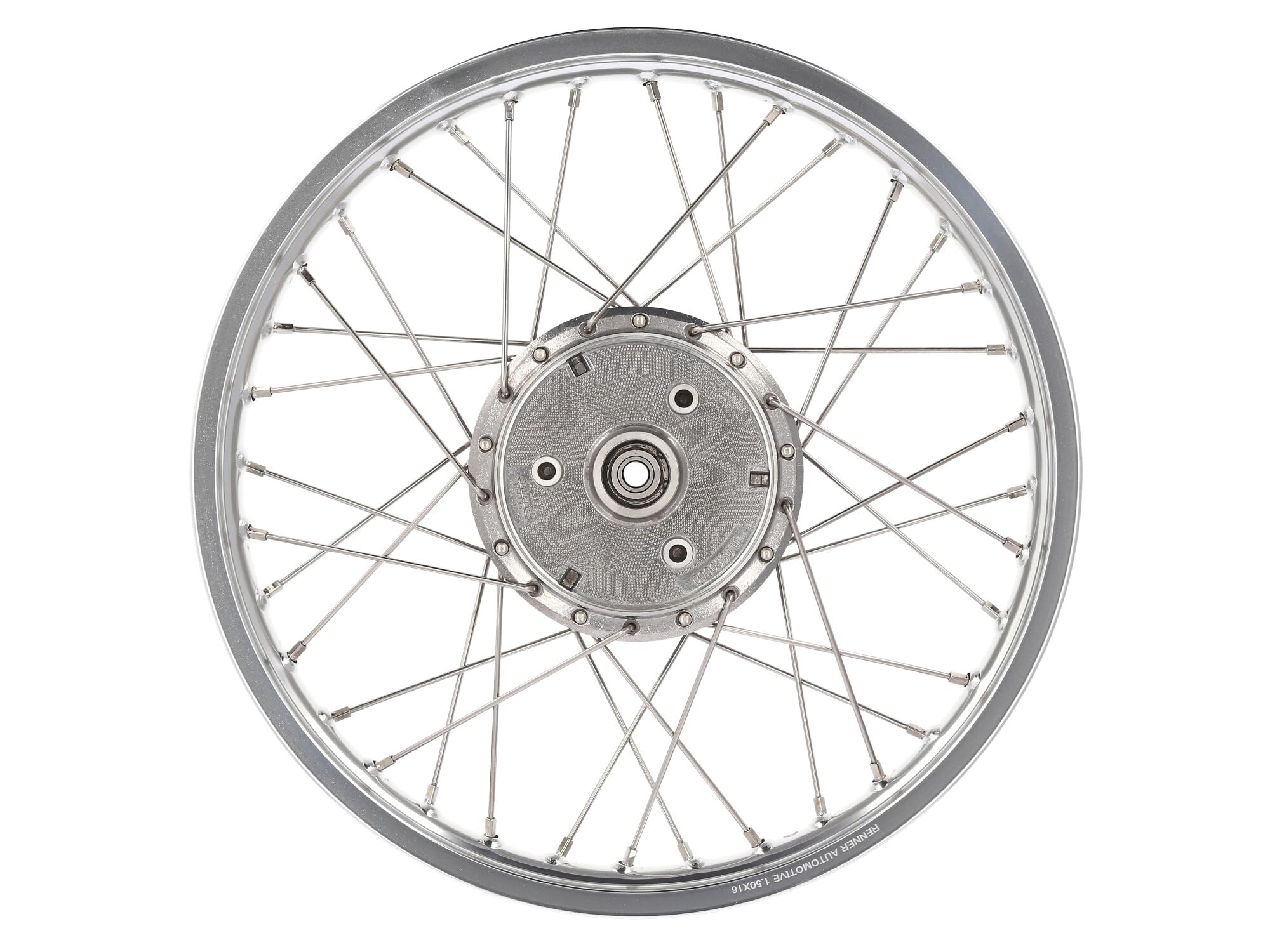 Set: 2x Speichenrad 1,5 x 16" Alufelge poliert + Edelstahlspeichen - für Si