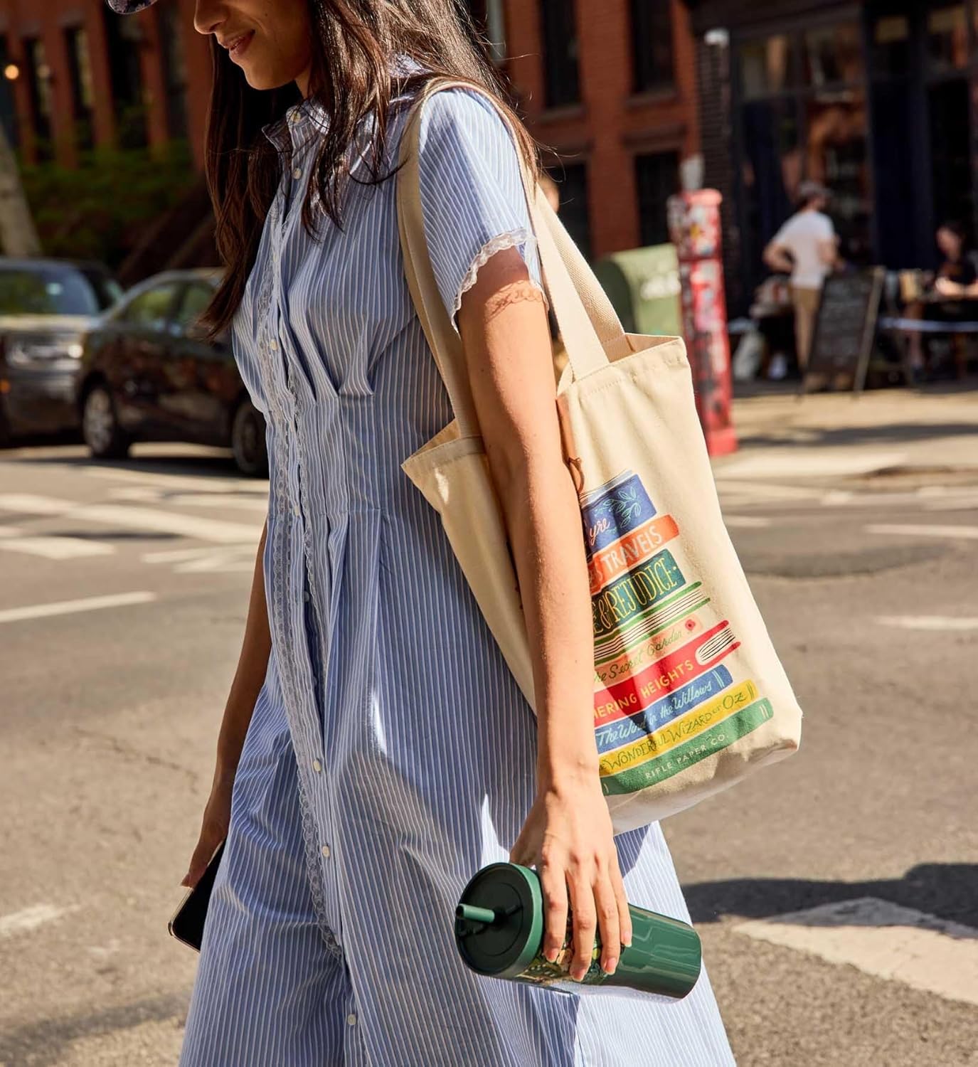 RIFLE PAPER CO. Canvas Tote Bag for Beach, Gym, & Travel, Shoulder Bag for Women, Reusable Bag, Summer Essentials