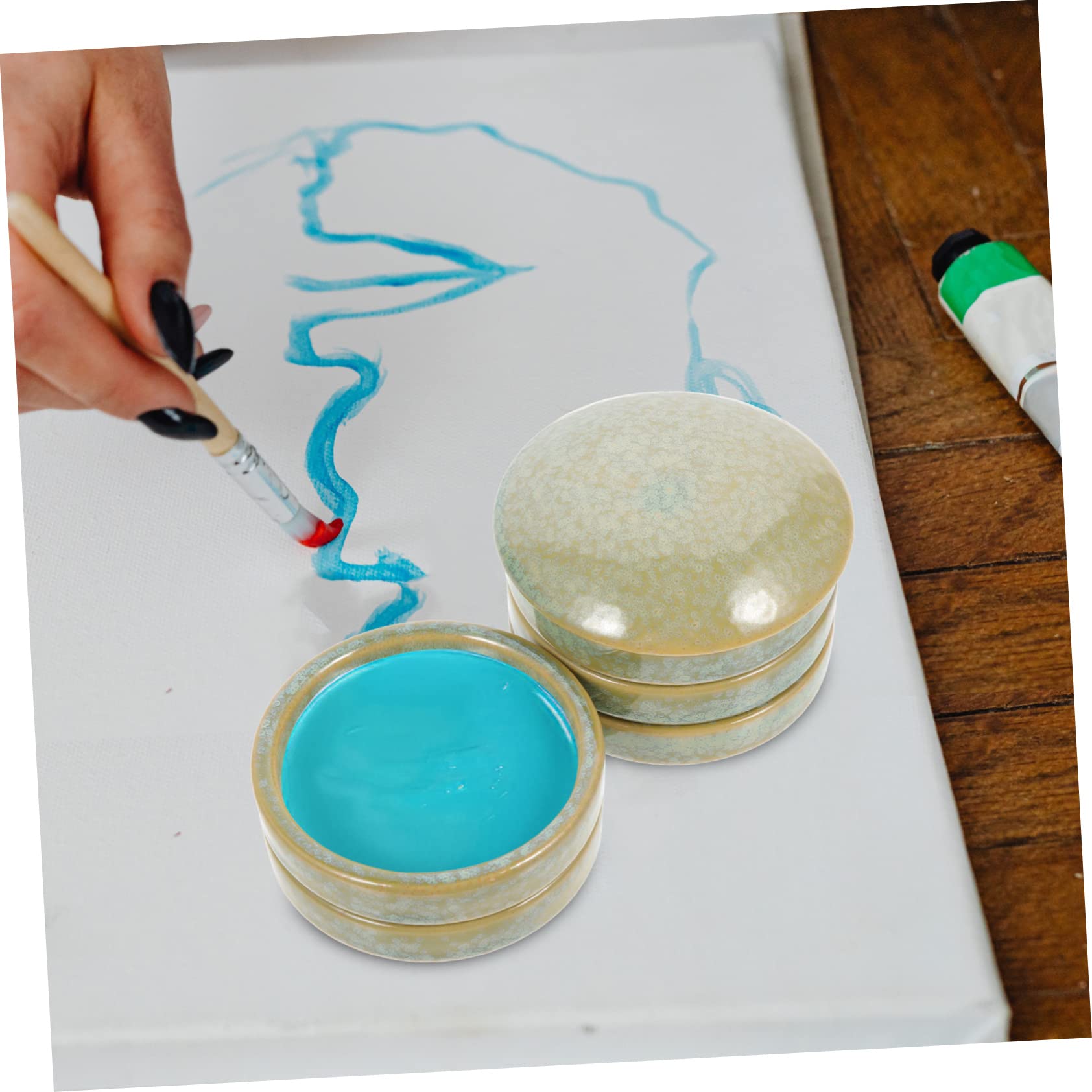 Holibanna Palette de Mélange Céramique pour Peinture de Couleurs Aquarelle Durables et Pratiques pour Artistes et Débutants