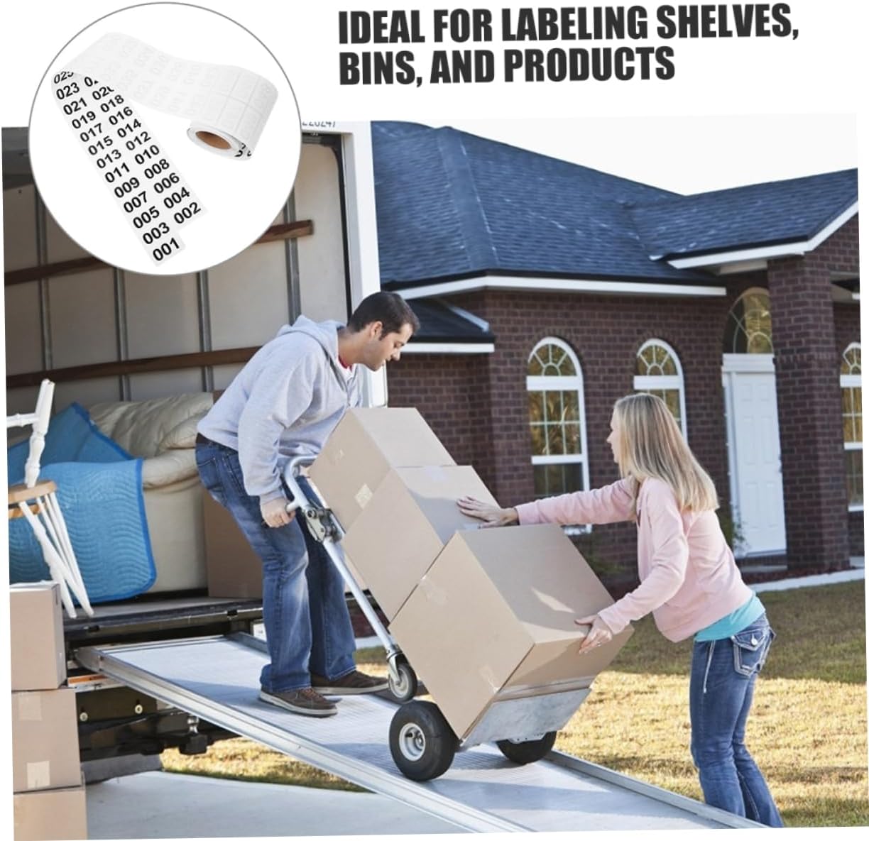 YARNOW 2Rolls Self Adhesive Numbered Labels for Inventory Management Stickers for Easy Tracking and Classification Warehouses