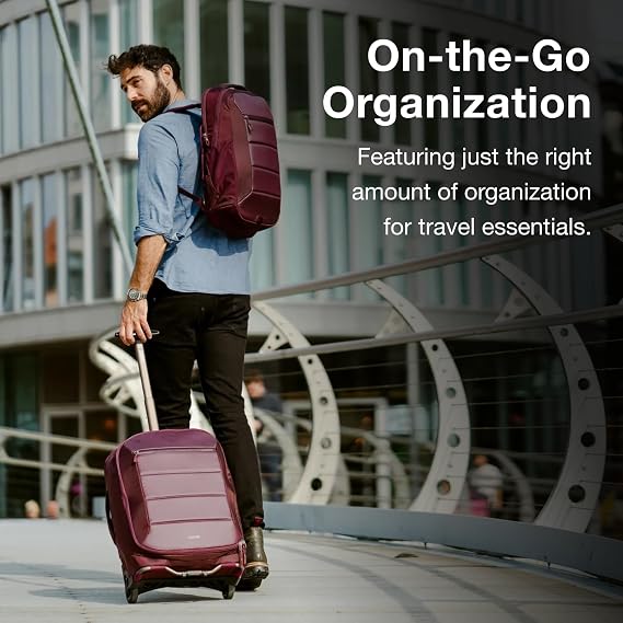 Osprey Ozone 2-Wheel Carry-On - Lightweight Carry-On Luggage with Oversized Wheels and Trolley Handle - Rolling Travel Suitcase for Air Travel, Overhead Compartments and Weekend Trips, Black