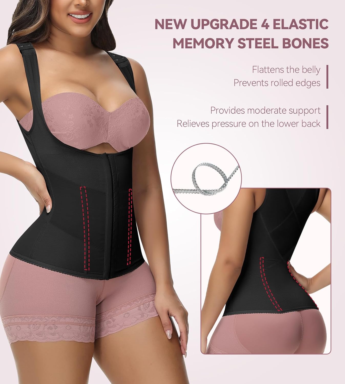 SHAPSHE Waist Trainer for Women Workout Corset Waist Cincher Shapewear Tummy Control Vest Body Shaper Invisible Girdle - Image 4