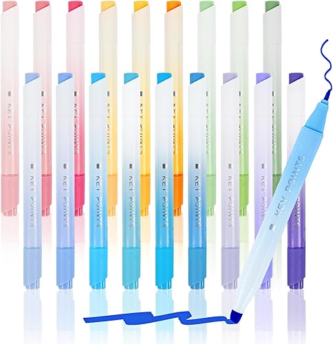 EOOUT Paquete de 18 resaltadores pastel, resaltadores de colores surtidos, resaltadores estéticos para la Biblia para planificador de diario,