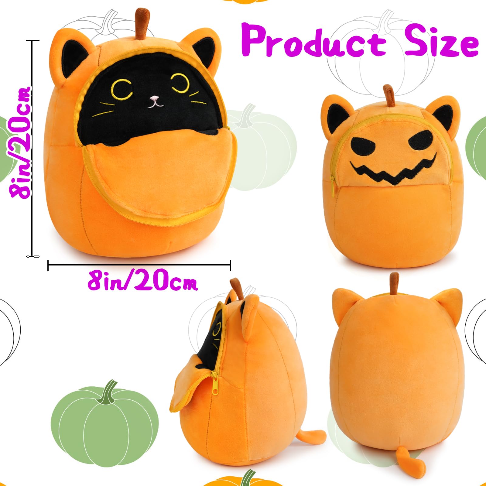 Amazon.co.jp: レオカウィン ハロウィン ぬいぐるみ - パンプキン 黒猫