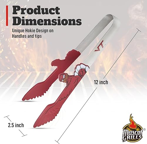 Miniatura 8 de Hokie - Pinzas resistentes a la corrosión para cocina y barbacoa, regalo ideal para tailgaters, campistas y cocina al aire libre