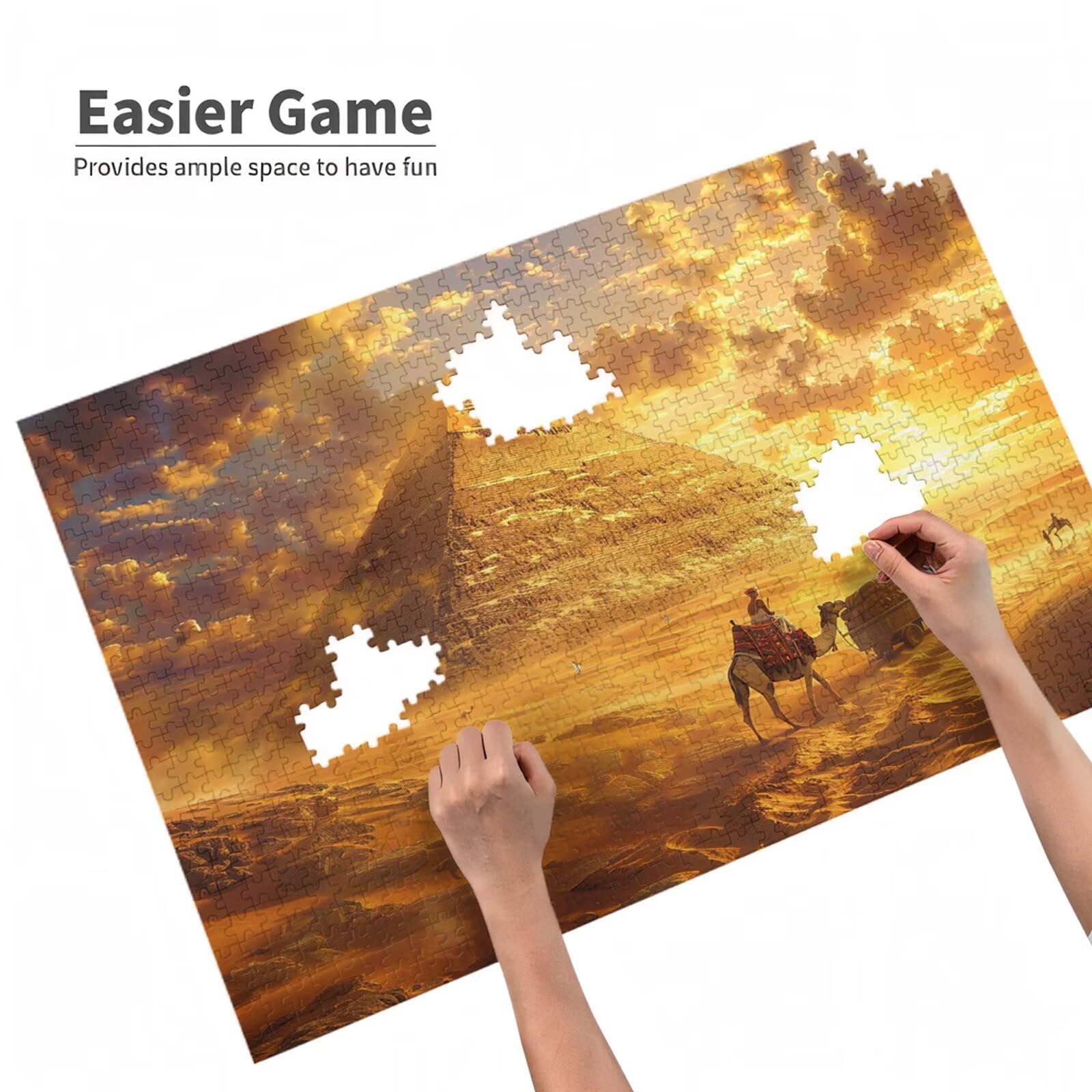 Puzzle dla dorosłych 5000 elementów Egipt duża piramida puzzle, trudne, wymagające gry rodzinne dla kobiet, drewniane wyrzynarki z opakowaniem prezentowym, prezenty dla kobiet 105 x 156 cm D-277