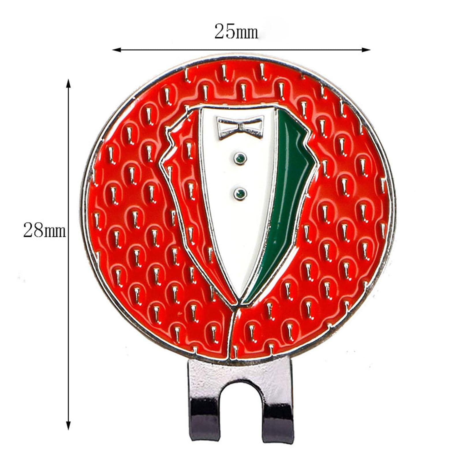2 Clips Divertidos para Gorras con Forma de Marcador de Pelota de Golf, Hechos de Metal para Sujetar a La Visera, para Hombres Y Mujeres.