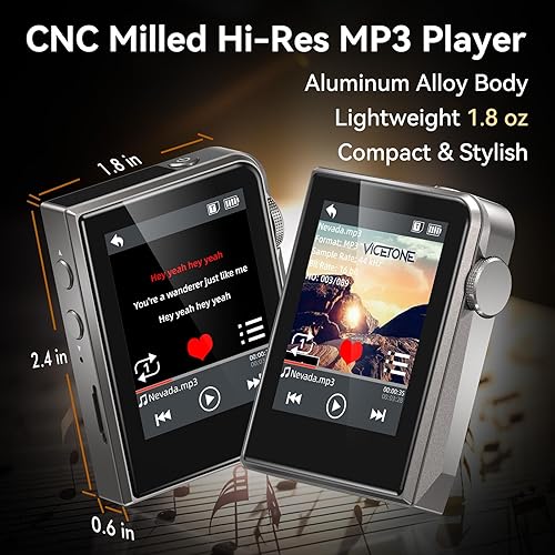 Miniatura 2 de RUIZU Reproductor MP3 HiFi de 64 GB sin pérdidas, reproductor de audio digital de alta resolución DAC DSD DAC, reproductor de música portátil de