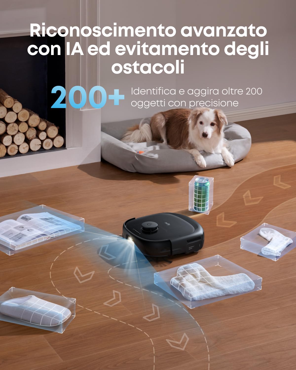 eufy Robot Aspirapolvere E25, HydroJet con Rullo Mop, 20.000 Pa Aspirazione Turbo, Robot Aspirapolvere e Lavapavimenti 2-in-1, Pulizia Angoli e Bordi, Anti-Groviglio, Evitamento Ostacoli AI, Nero