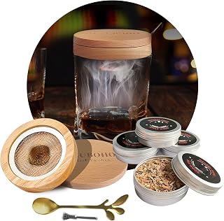 Cocktail Smoker Kit, Drink Smoker With 4 Flavors Wood Chips, Whiskey Smoker Kit For Infuse Cocktail, Whiskey,Wine, BBQ, Portable Cocktail Smoker Kit For Whiskey Lovers, Dad, Husband, Men