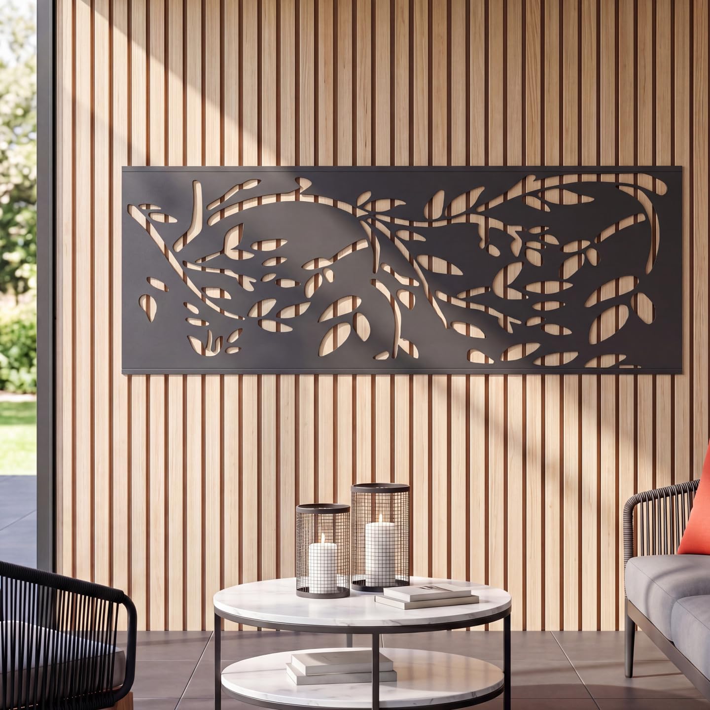 IDMarket - Panneau décoratif Universel 150 x 50 CM LIS Gris