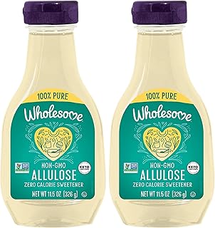 Wholesome Sweeteners 11.5-Ounce Allulose, Zero Calorie Sweetener, Keto Friendly, Non GMO, Non-Erythritol, Gluten Free & Vegan Liquid Sweetener, 2 Pack