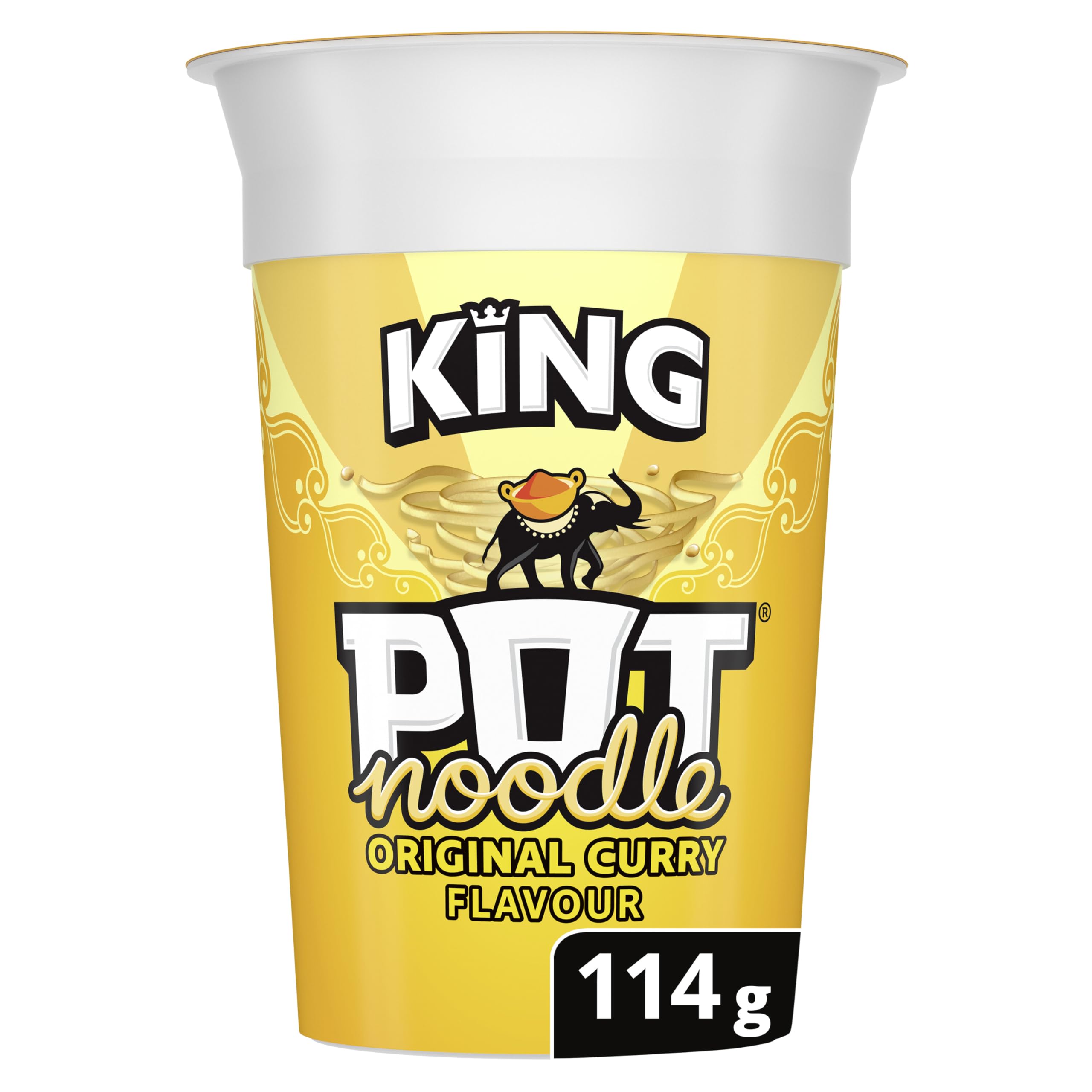 Pot Noodle Original Curry King Pot Noodle instant vegetarian snack quick to make noodles Instant Noodle 114 g