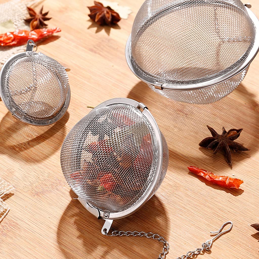 SHIDHMI 3Pcs Reusable Stainless Steel Tea Infuser for Loose Leaf Tea | Durable Chai Strainer with Handle | Easy-to-Clean Tea Steeper for Green Tea, Herbal Tea & Chai Brewing Infuser Ball 1