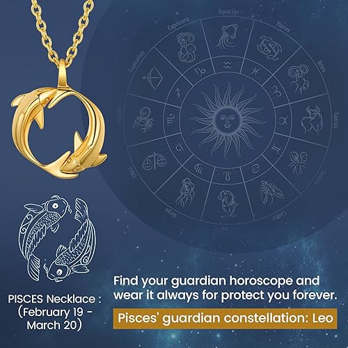 Miniatura 3 de GOLDCHIC JEWELRY Zodiac Constellation Charm Necklace for Women, Gold Horoscope Astrology Pendant Necklaces Birthday Gifts