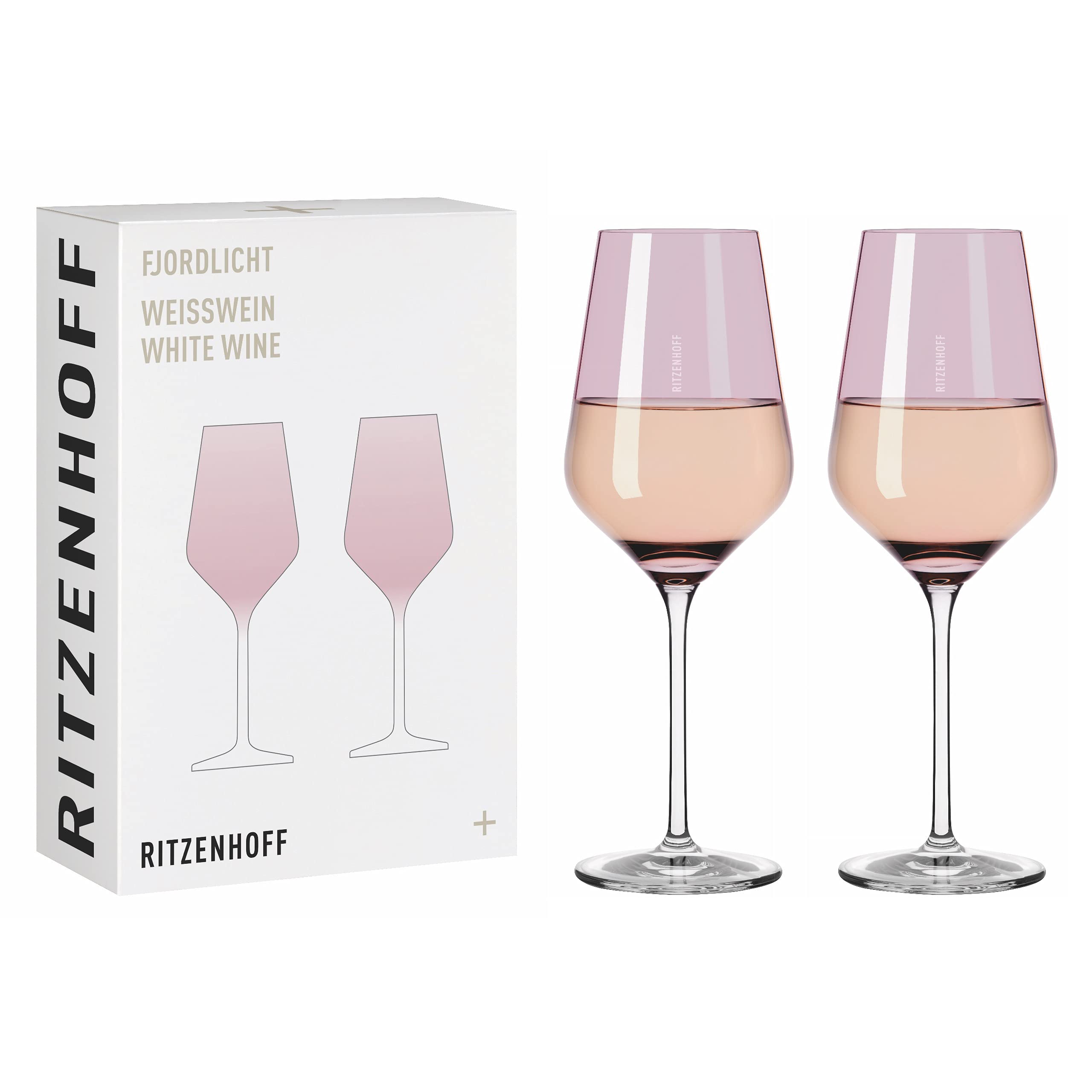 Verre à Vin Blanc Ritzenhoff - Série Herzkristall N°7 - 300 Ml, Motif Or Rose - Fabriqué En Allemagne - 8
