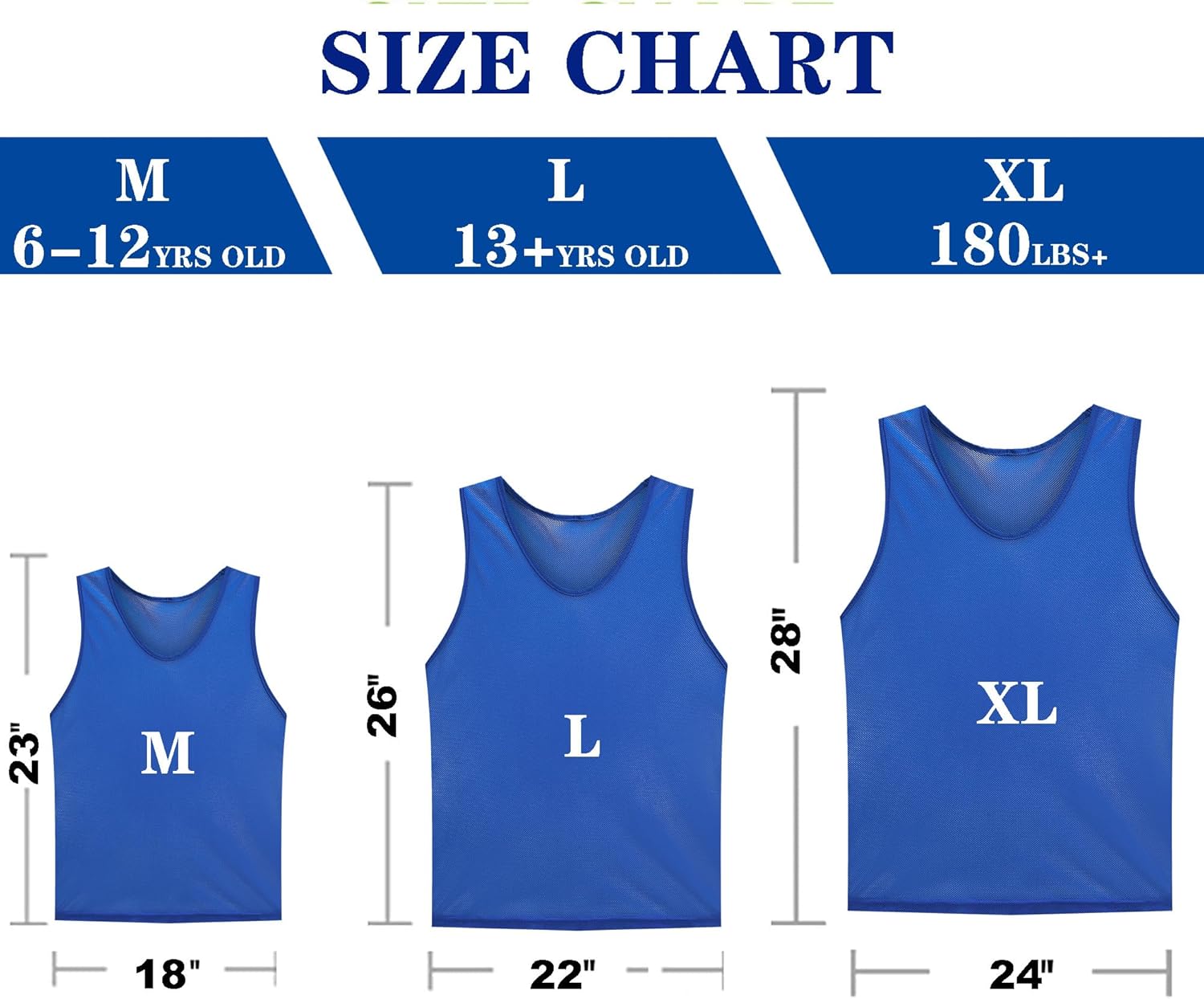 Scrimmage Vests Pinnies Team Practice Jerseys for Kids,Youth and Adult Sports Soccer,Football,Basketball(12 Pack)
