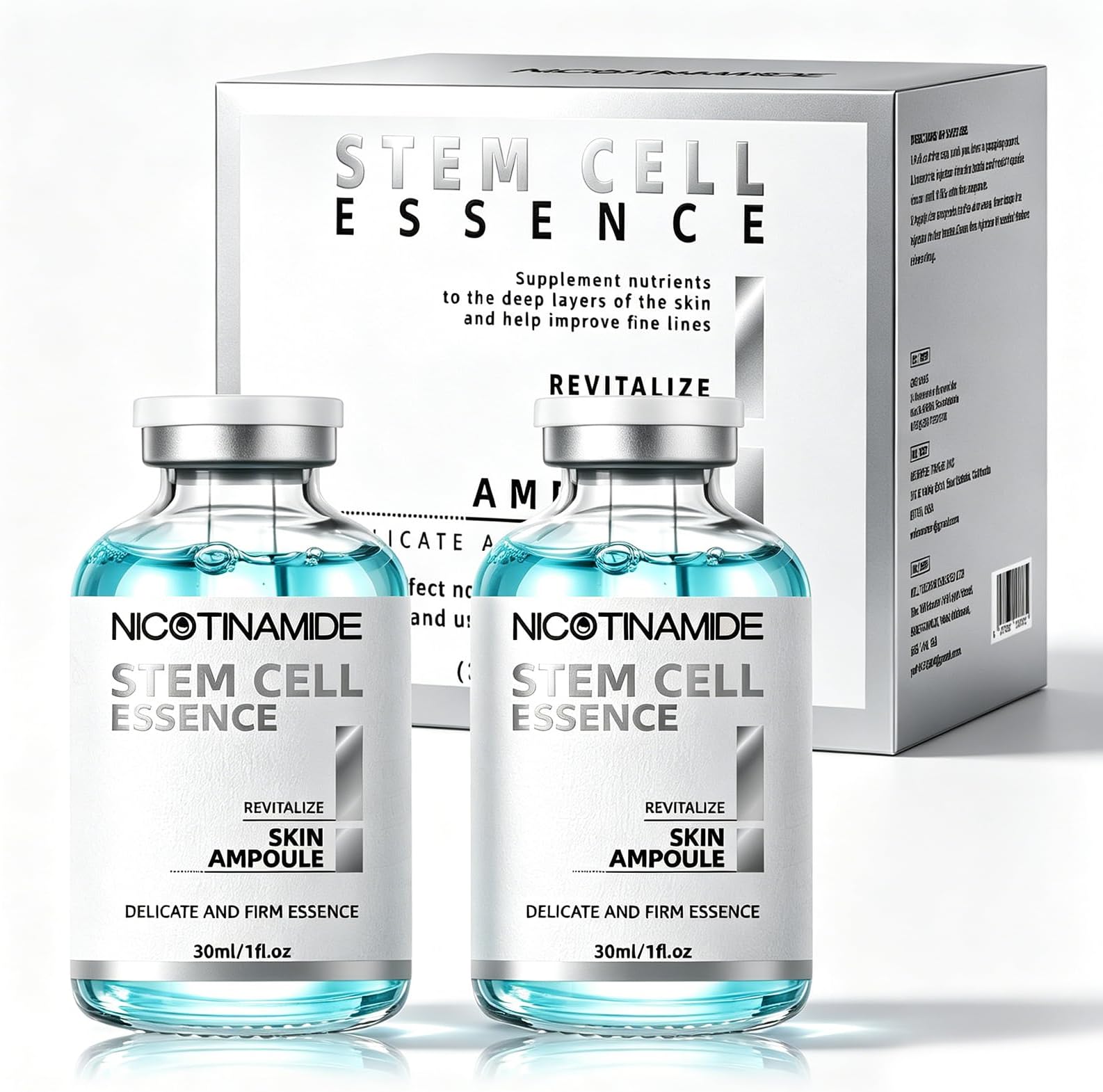 Racgrul Stem Cell Ampoule for Face, 2 Pcs Microneedling Serum Ampoule for Anti-Aging, Helps Reduce the Look of Wrinkles and Scars, Hydrating Facial Serum to Use with and Without Micro Needling