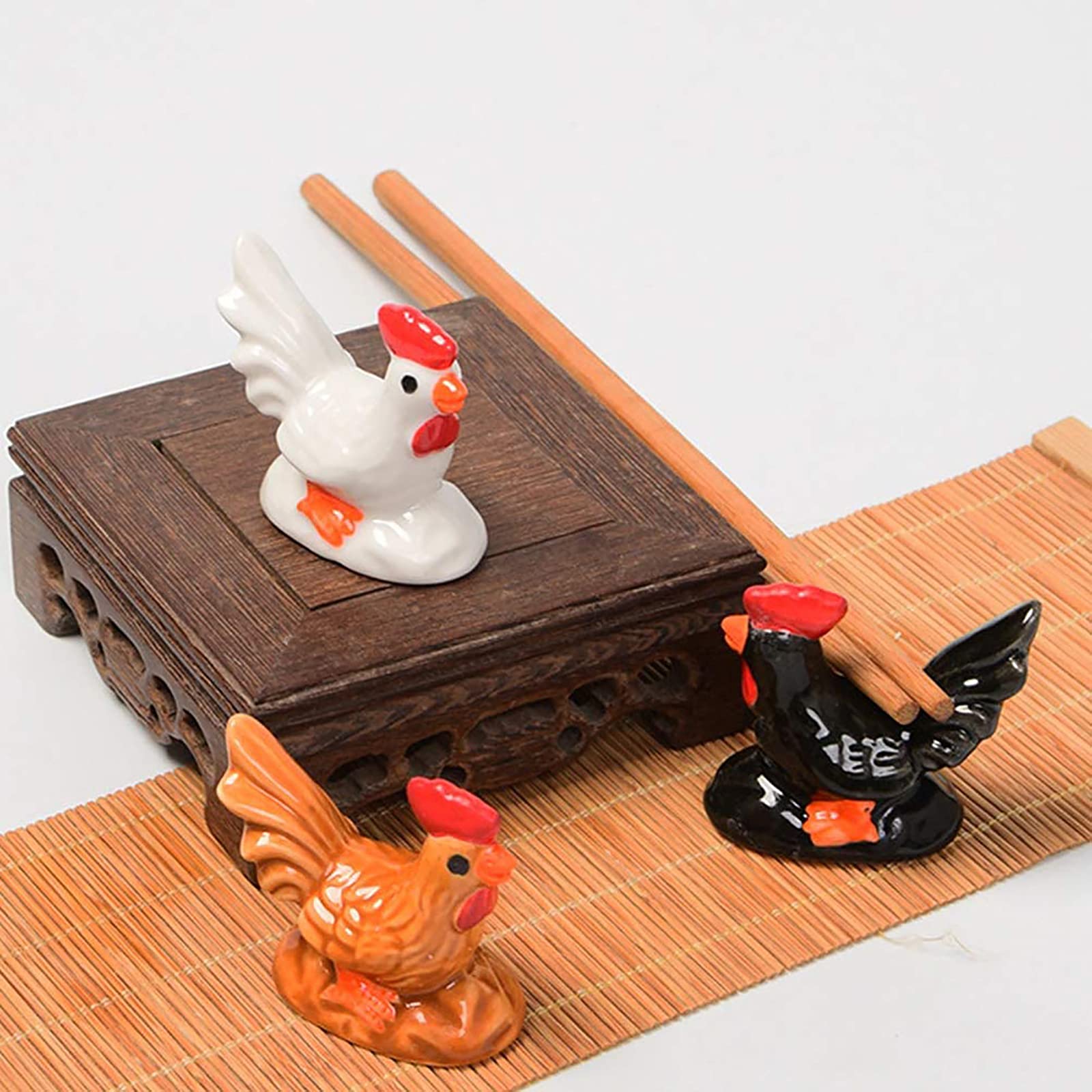 Support De Baguettes 6 Pièces, Support De Vaisselle Design Coq Créatif, Couteau en Céramique, Support De Cuillère À Fourchette, Décoration De Table De Restaurant Familial