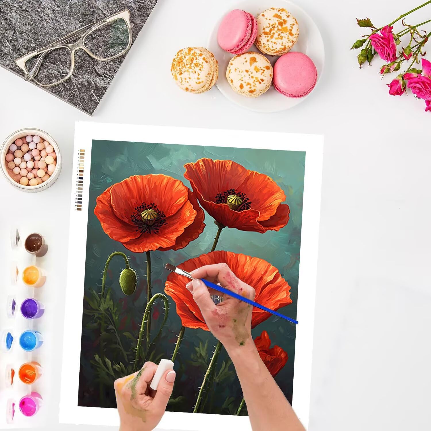 WEISHIWE Pavot Peinture Numero Adulte Kits, 80x100cm m-1066