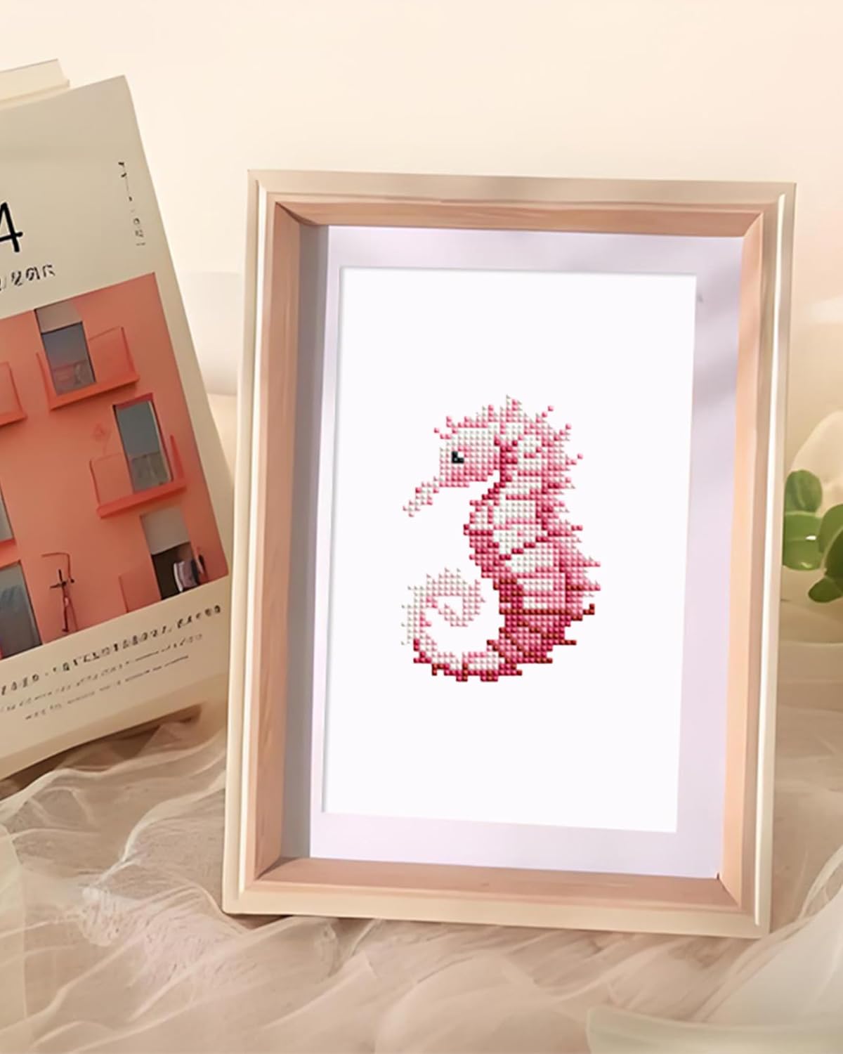 PeakLuv Diamond Painting Kits Sea Animals, 12 Pcs Fish Small Diamond Art Kits for Adults Beginners, 5D DIY Square Drill Diamond Dots, Quickly Finishable Mini Gem Art for Home Wall Desktop Decor, 6X7in