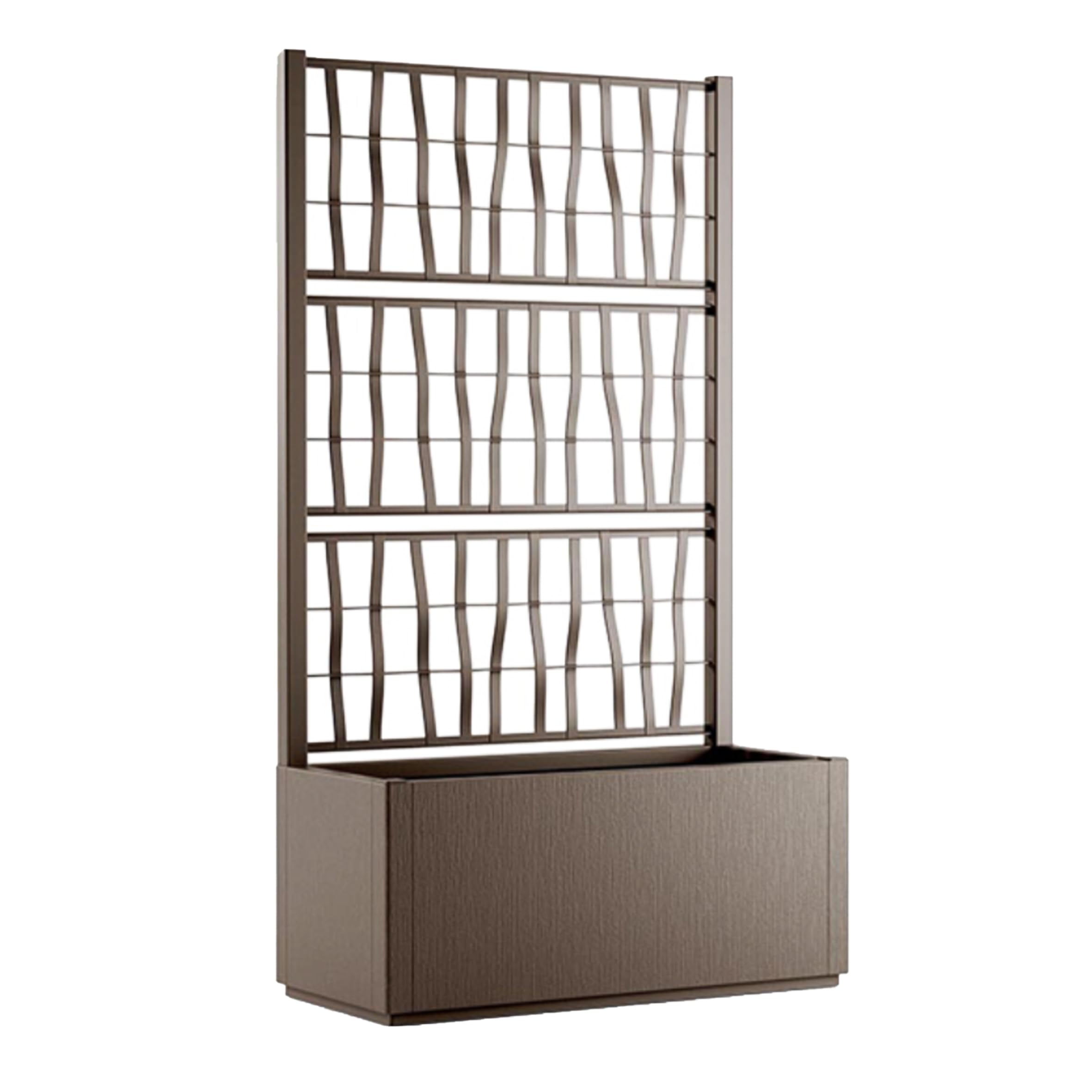 NG NICCOLAI FIORIERA RETTANGOLARE CON SPALLIERA 80X36X140(H) CM VARI COLORI 100% RICICLATA E RICLABILE MADE IN ITALY (TORTORA)