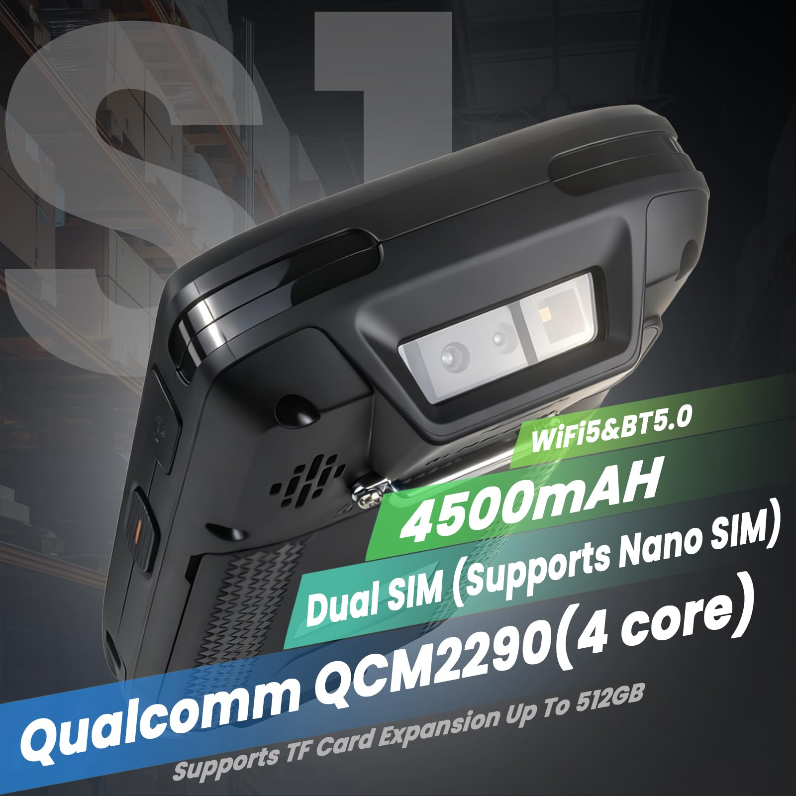 Scanner di codici a barre Android 13 4+64GB Scanner di codici a barre 1D/2D/QR incorporato, BT, WiFi Qualcomm Portalbe Scanner per l'inventario, Palmare Mobile Computer PDA per magazzino