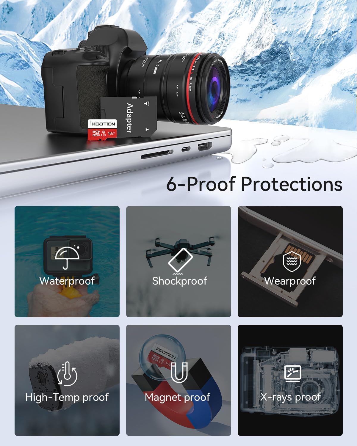 KOOTION 10 Pack 16GB Micro SD Card Class-10 Micro SDHC Card 16 gb UHS-I High Speed TF Card R Flash C10 U1 Memory Card