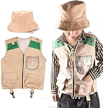 Fadcaer Kids Explorer Vest and Hat Costume,Explorer Costume Kids Explorer Costume Kit Safari Vest and Hat,Backyard Adventure Kit for 3-8 Years Kids Girls Boys Outdoor Adventures Role Play