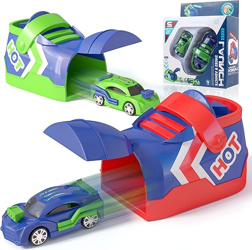 DY-GO Autos de juguete para niños de 3, 4, 5 años, autos para niños de 4 a 8 años, juguetes lanzadores de autos para niños con forma de zapato,