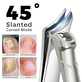 Toenail Clippers for Thick Toenails, 2025 Stocking Stuffers for Men Dad, Heavy Duty Toenail Clippers for Ingrown Nails, Angled Head Toe & Slanted Nail Clipper
