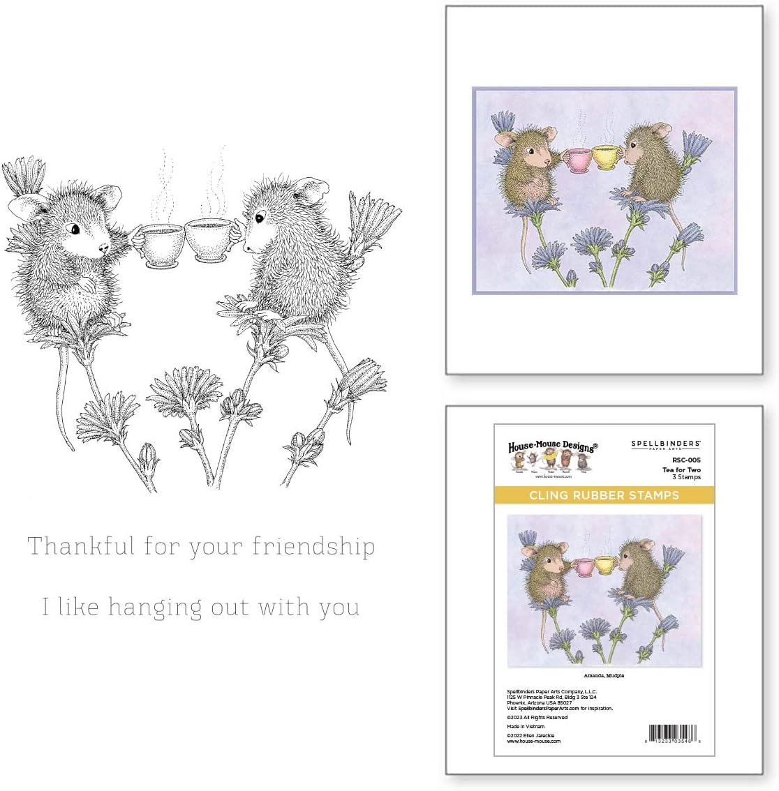 Spellbinders RSC-005 Tea for Two Cling Rubber Stamp from The Spring Collection House-Mouse Designs