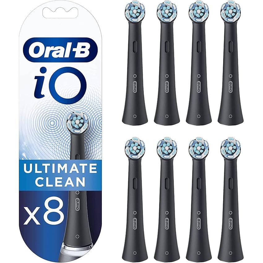 Immagine del prodotto Oral-B iO Testine Di Ricambio Ultimate Clean Nere, Confezione Da 8 Pezzi, Pacco Adatto Alla Buca Delle Lettere, 8 Testine